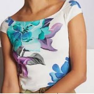 NWT Anthropologie MAEVE floral cropped off the shoulder top size Medium